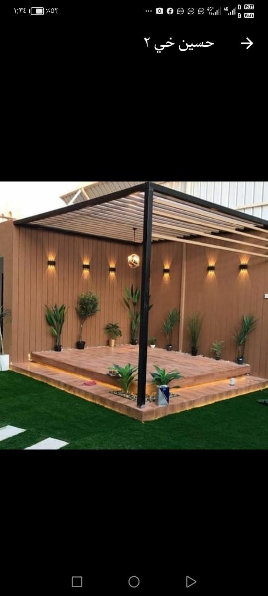 تركيب جلسات برجولات مع تغطية لكسان حديثة